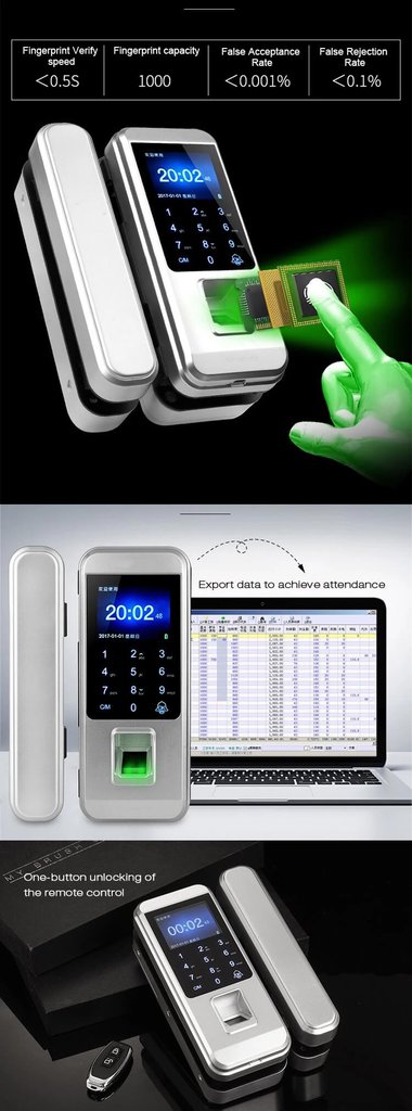 LK-8801 Fingerprint Glass Door Lock Features