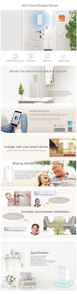 D210-WiFi Door Sensor and Window Sensor