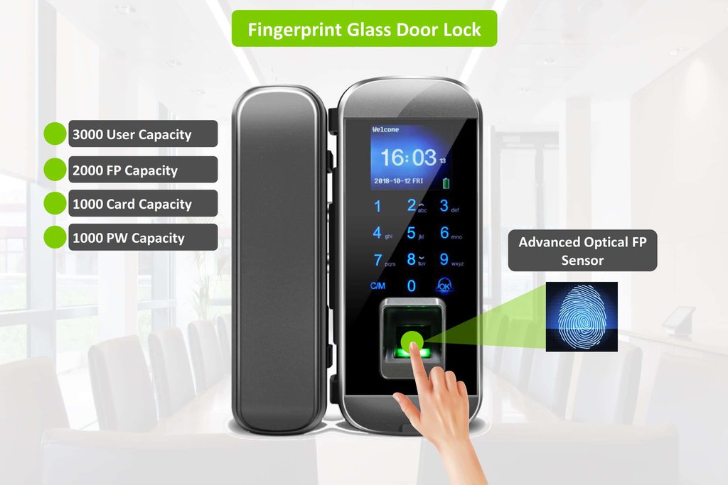 LK-1101 Fingerprint Glass Door Lock