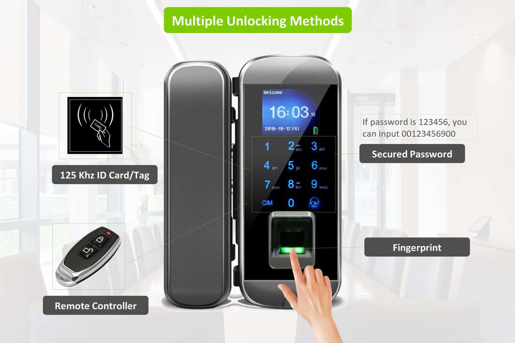 LK-1101 Fingerprint Glass Door Lock