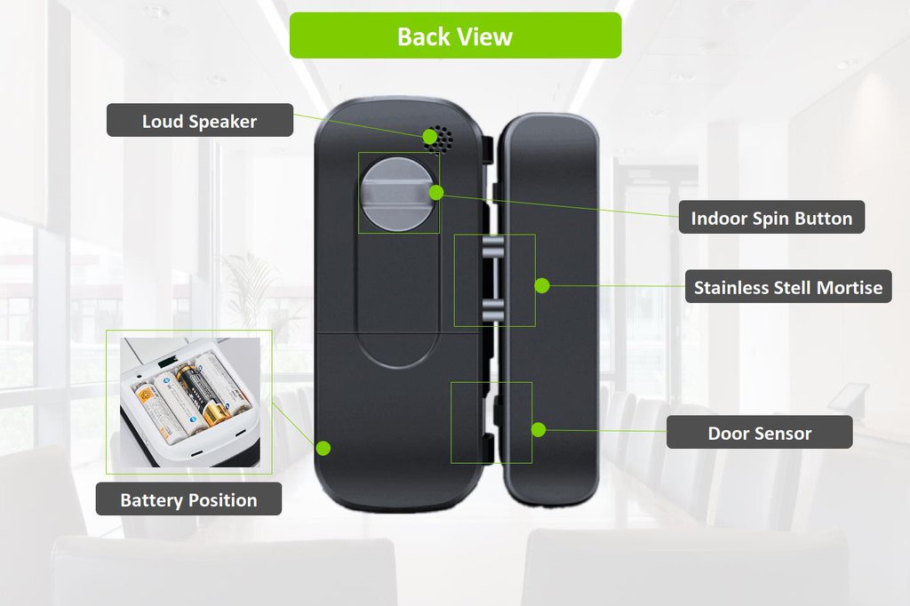 LK-9908 Semiconductor Fingerprint Glass Door Lock