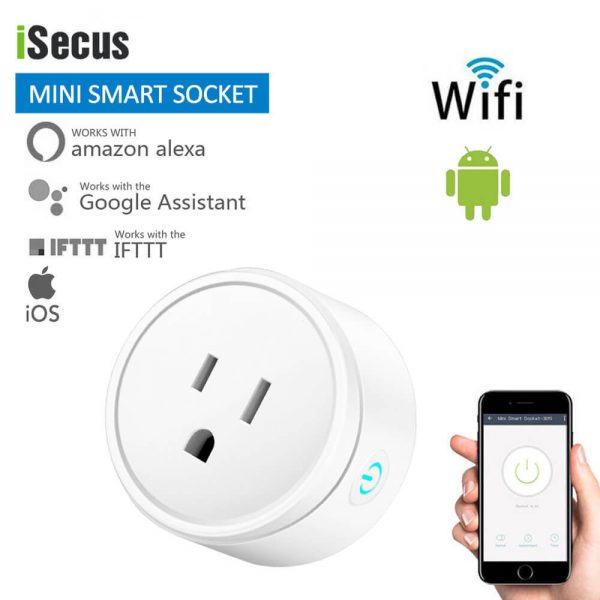 Smart WiFi Power Socket-US Standard-01-Works with Google Home & Alexa-Timer