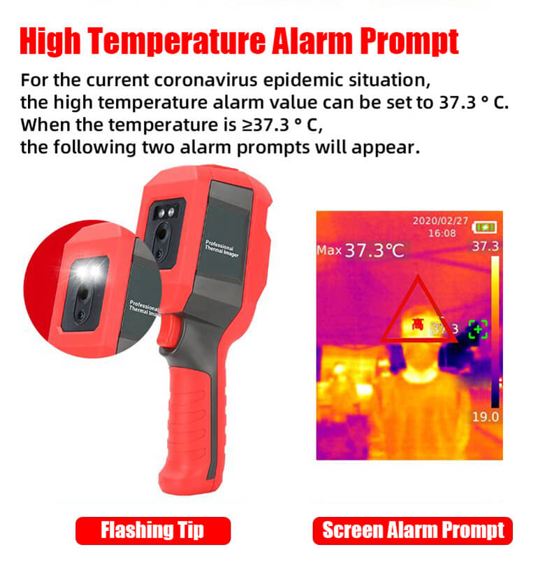 uti165k thermal imaging thermometer high termperature alarm