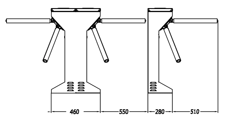 TS129-2 DoubleTripod Turnstile Measurement-P1