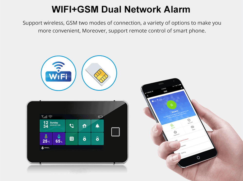 Touch Sreen WiFi Alarm System Kit-P12