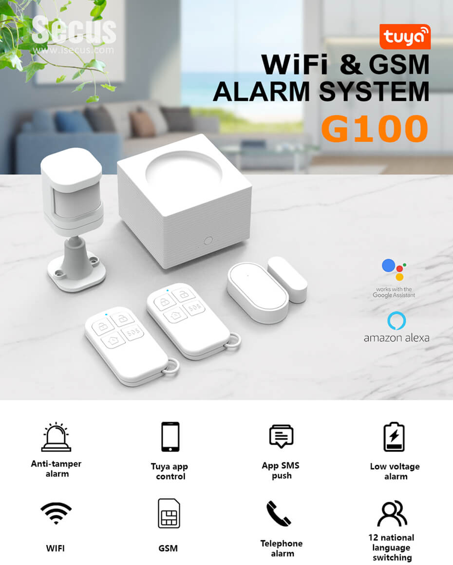 Wifi GSM Alarm System Kit Wifi Tuya FMCW radar Detector alarm