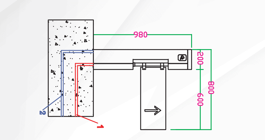 ST310 Swing Gate Turnstile Measurement