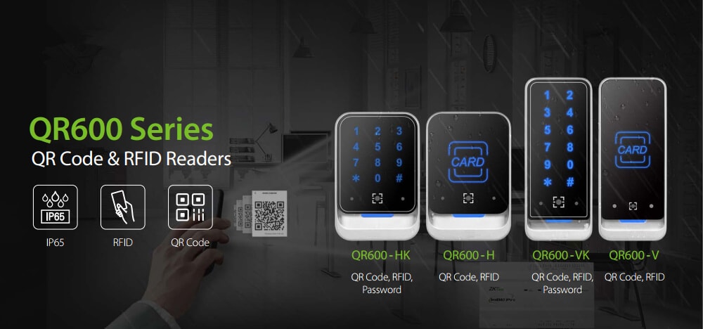 QR600 QR reader connection diagram in the access control system