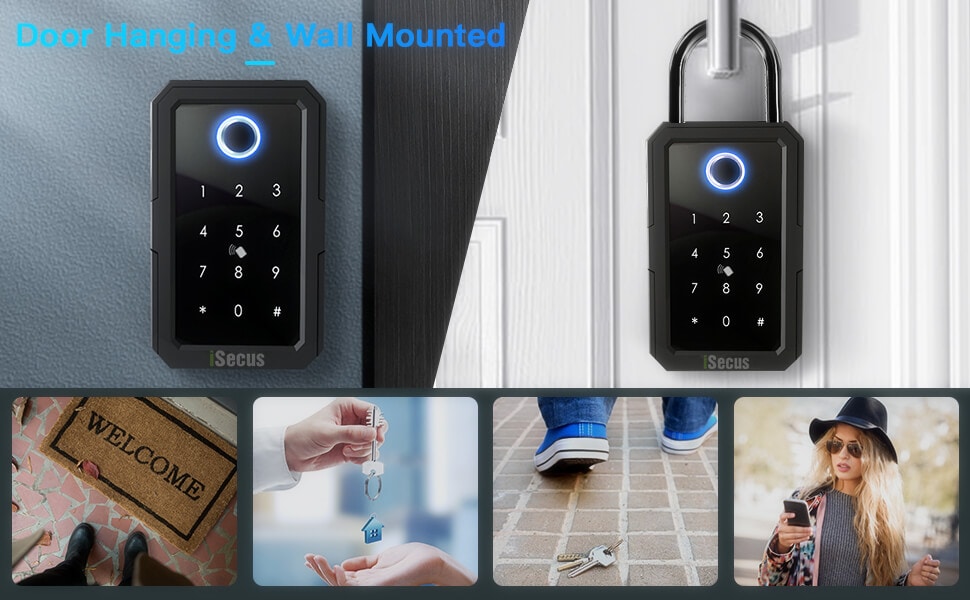 Smart Fingerprint Key Lockbox works with Tuya and TTLock Bluetooth-iSecus-P5